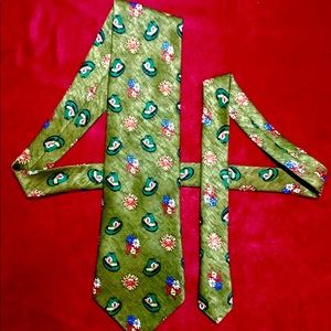Vintage Green Polyester German Hat Necktie